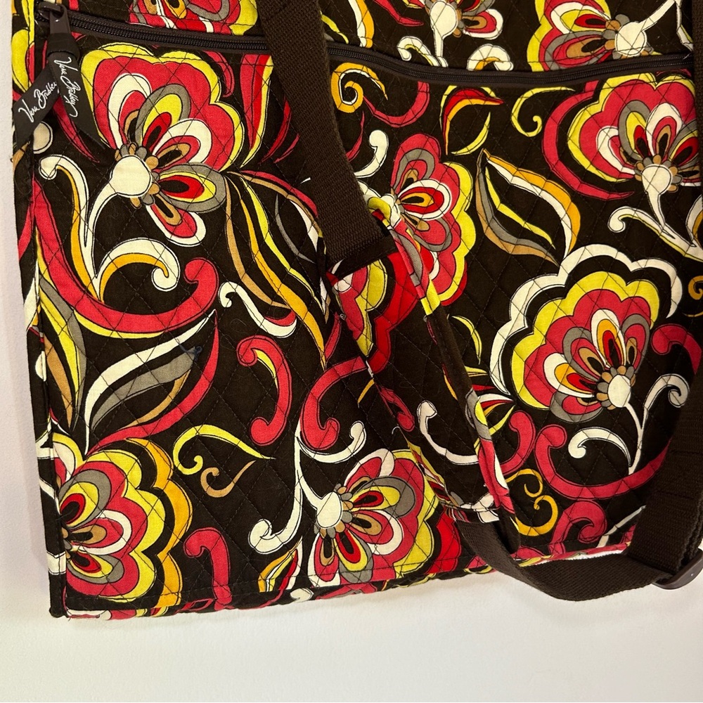 VERA BRADLEY Hanging Garment Bag - PUCCINI - Brown Pink Yellow Floral - Picture 9 of 16